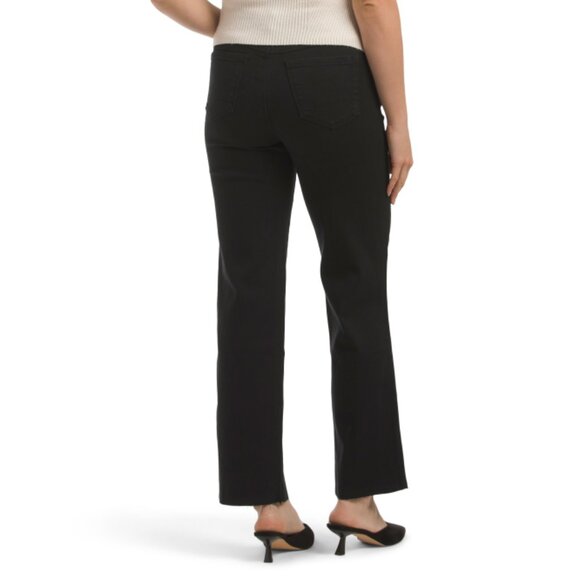 1822 DENIM Black Wash High Rise Straight Jeans - Picture 2 of 2